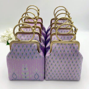 กระเป๋าผ้าไหมสี รุ่นใบเล็กโค้งห่วงกลม