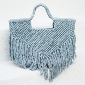 Macrame Fringe Tote – กระเป๋าถักโครเชต์ดีไซน์โบโฮ